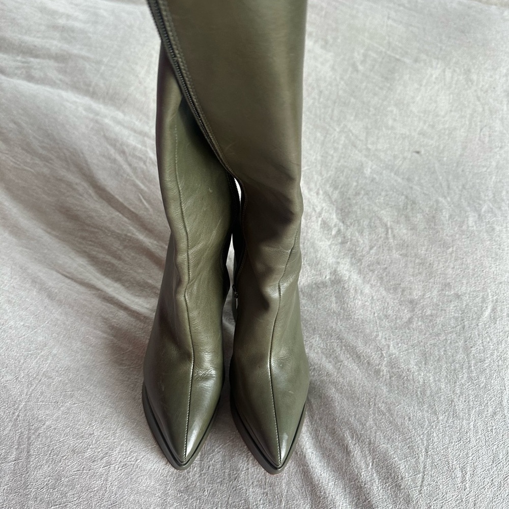 SCHUTZ Olive Green Heeled Boots - Picture 2 of 8